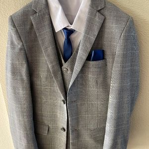 Boys Grey check suit- Henry
